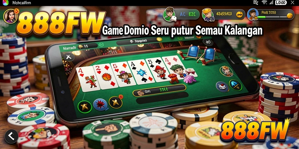 Screenshot gameplay 888FW yang menampilkan aksi seru permainan Domino.