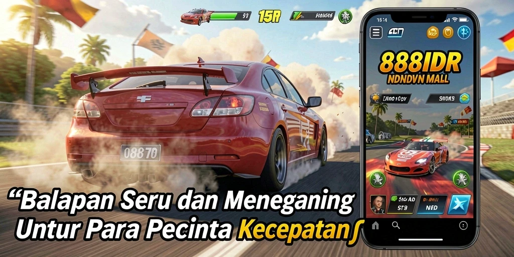 Gameplay Racing yang menegangkan dan seru di 888IDR.