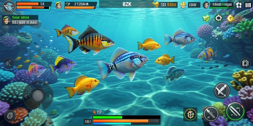 Tangkapan layar dari gameplay seru Tembak Ikan di 8ZK.