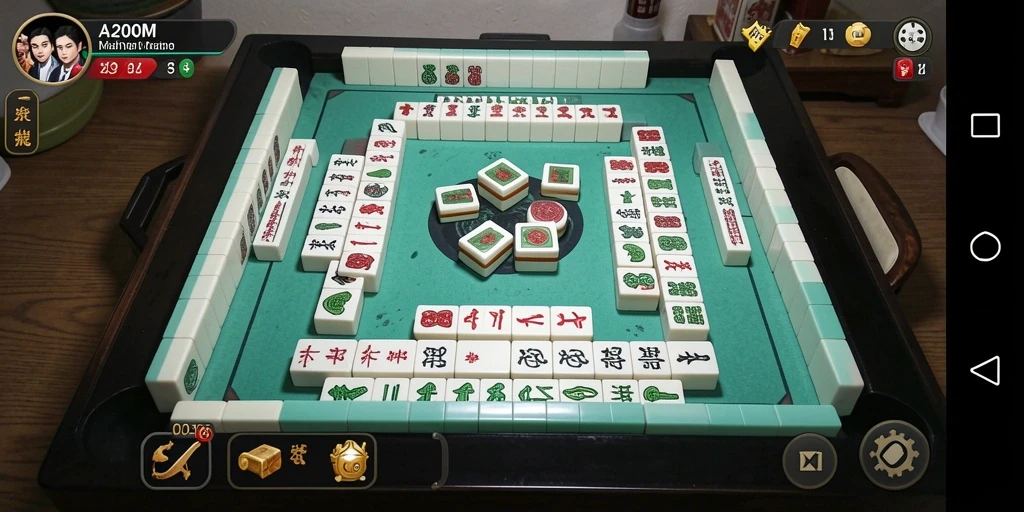 Tampilan antarmuka A200M yang menarik dalam permainan Mahjong.
