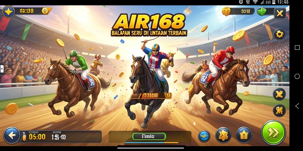 Tampilan gameplay seru di lintasan balap AIR168.