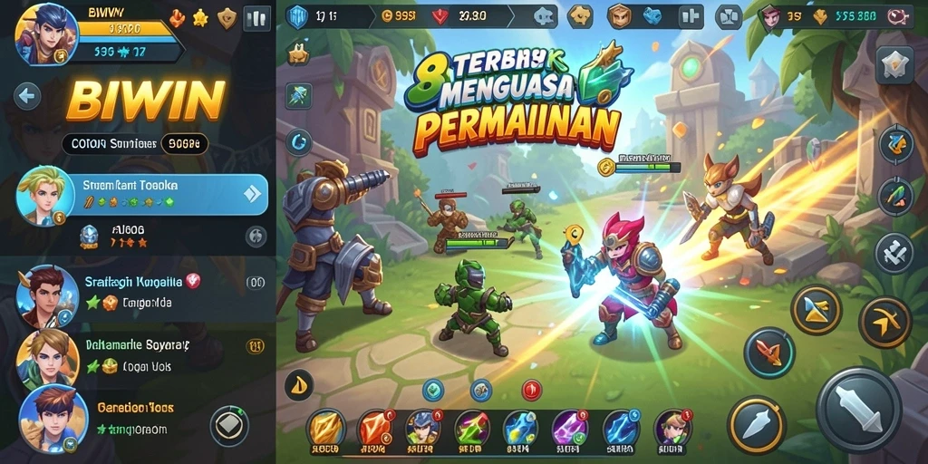 Tangkapan layar utama BIWIN menampilkan aksi strategi yang mendebarkan.