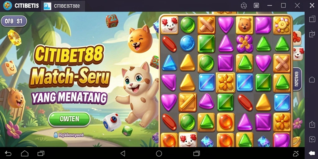 Gameplay seru dari CITIBET88 dengan tantangan Match-3.