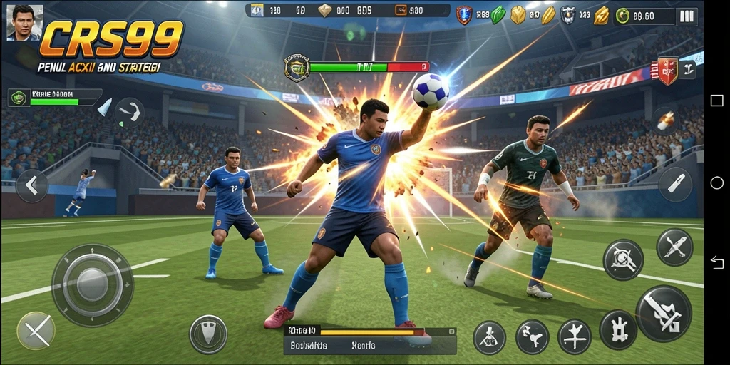 Tangkapan layar gameplay yang menunjukkan aksi mendebarkan dalam olahraga.