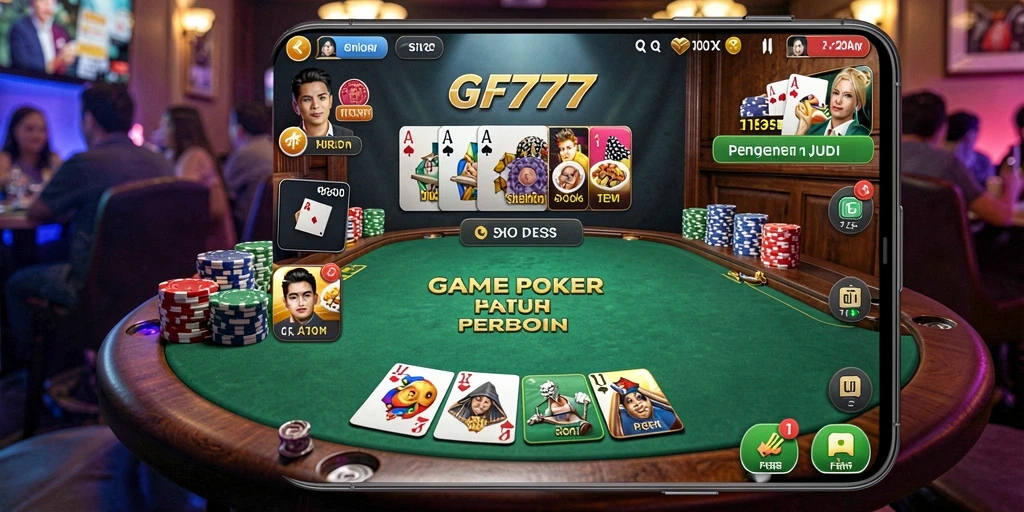 Layar utama GF777 menampilkan gameplay dinamis dan antarmuka yang intuitif.