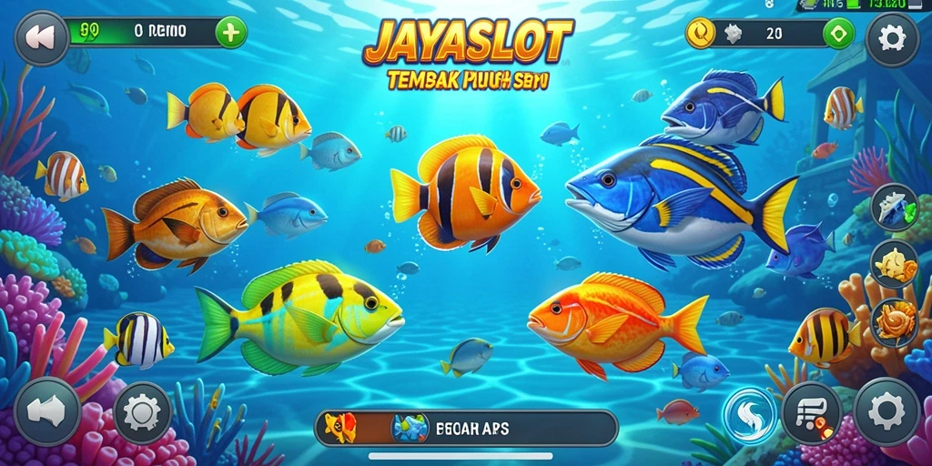 Tampilan gameplay seru dari JAYASLOT saat menembak ikan.
