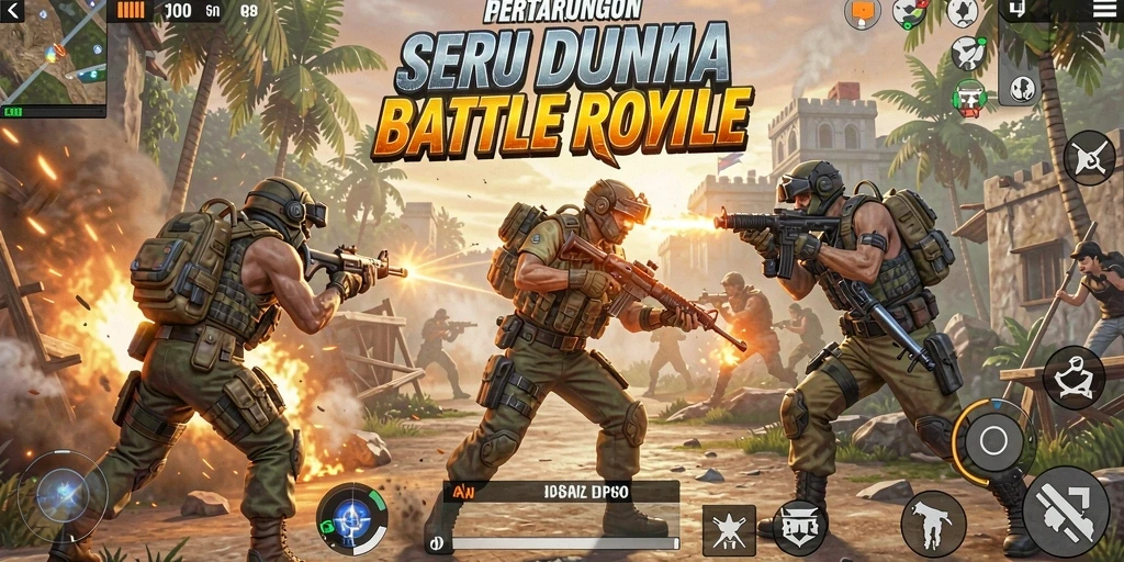 Gameplay intens dan seru di JPS88 saat bertempur di arena Battle Royale.