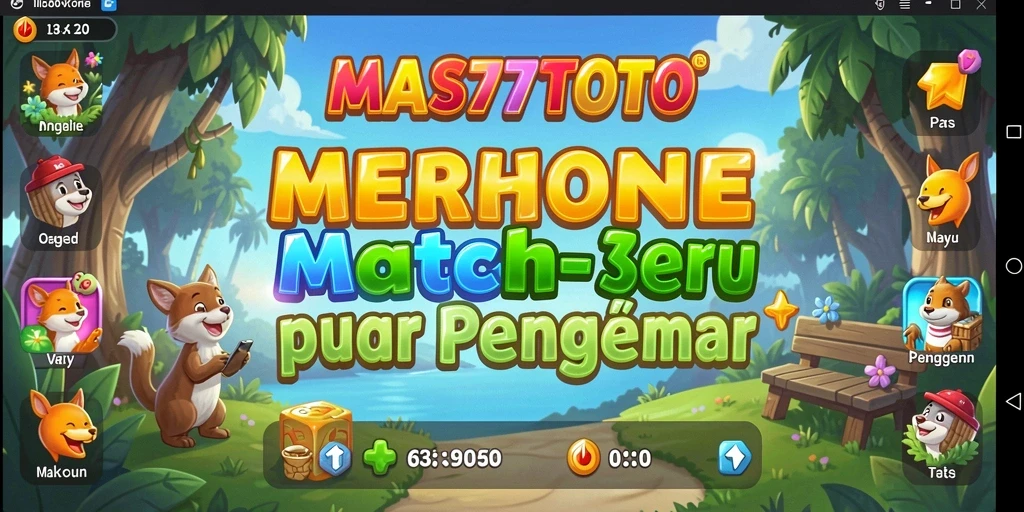 Tampilan menarik dari gameplay Match-3 di MAS77TOTO.