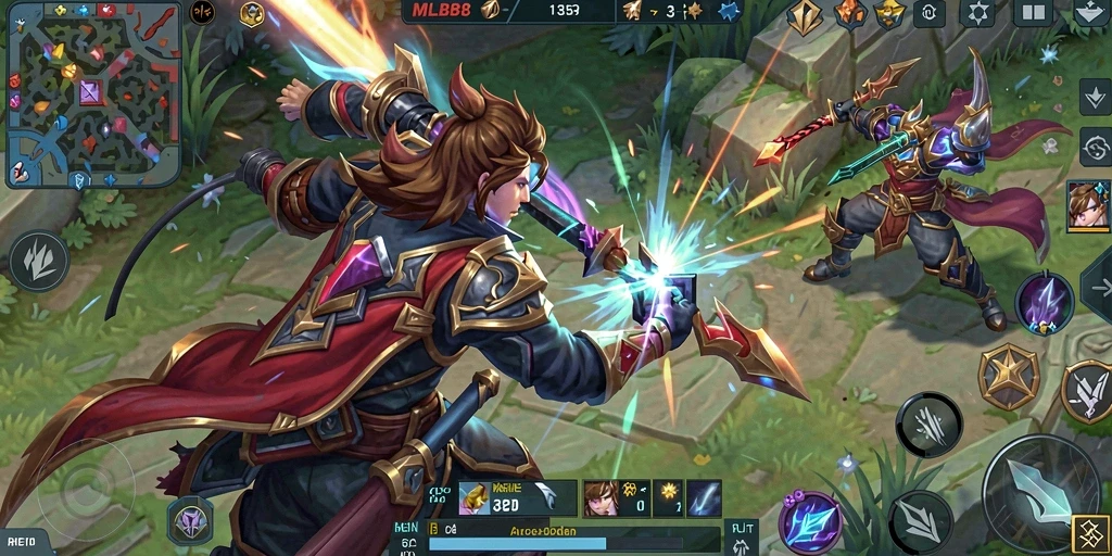 Tampilan seru dari gameplay Fighting di MLBB8 dengan pertarungan epik.