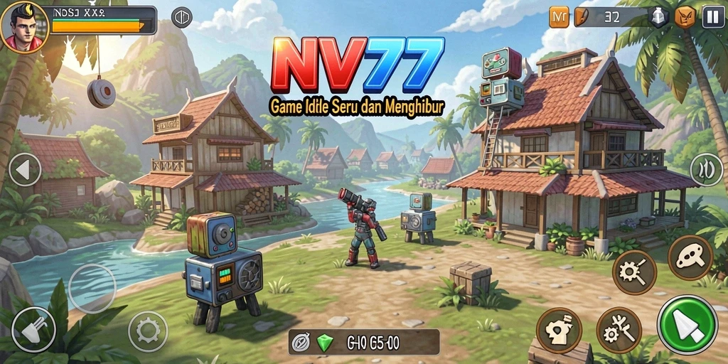Screenshot gameplay NV77 menampilkan karakter yang sedang beraktivitas.