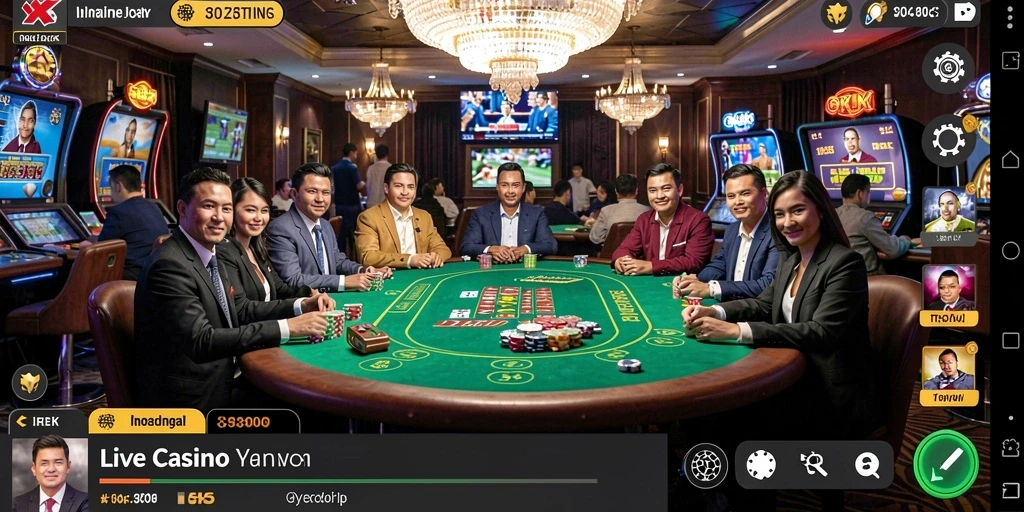Tampilan gameplay Live Casino di OKJK dengan dealer yang profesional.