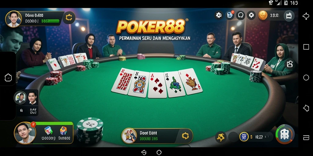 Screenshot gameplay dari POKER88 yang menarik dan seru.