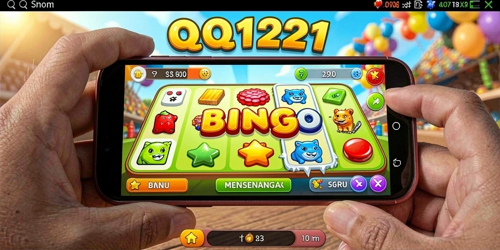 Screenshot utama QQ1221 menampilkan gameplay seru Bingo.