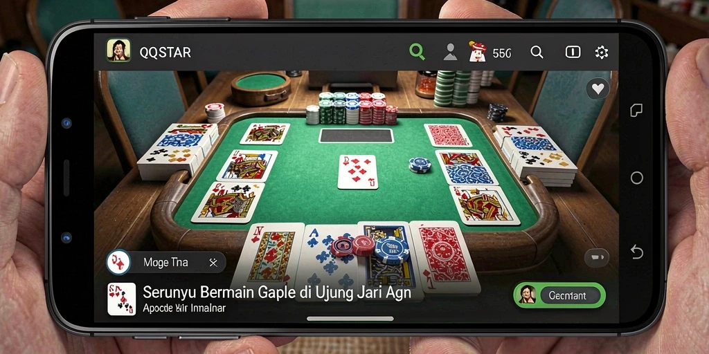 Tampilan screenshot QQSTAR yang menunjukkan gameplay Gaple yang menarik.