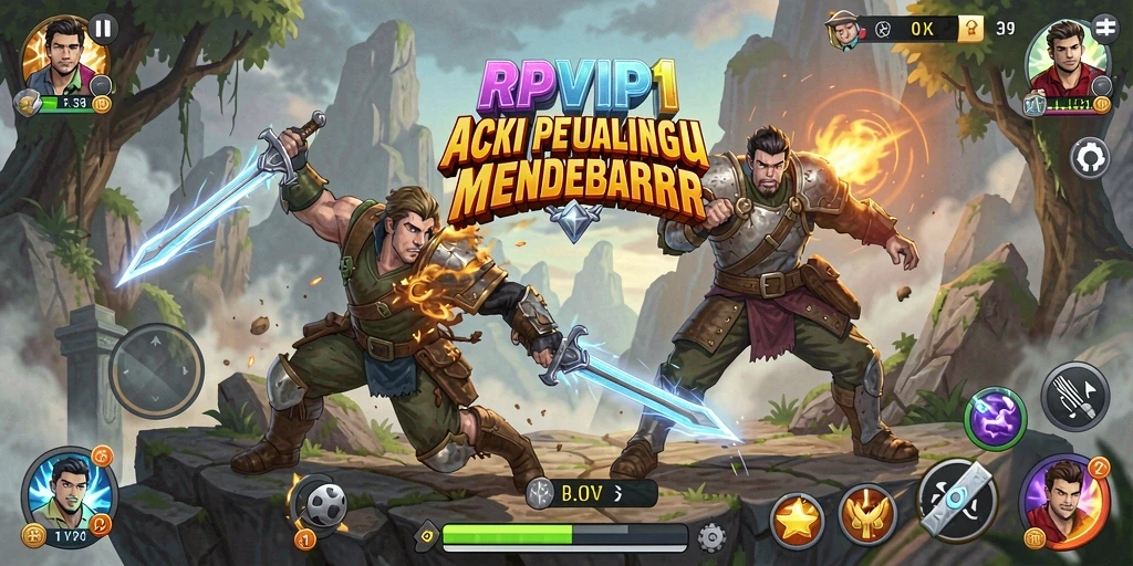 Tangkapan layar gameplay RPVIP1 menunjukkan pertarungan aksi yang mendebarkan.
