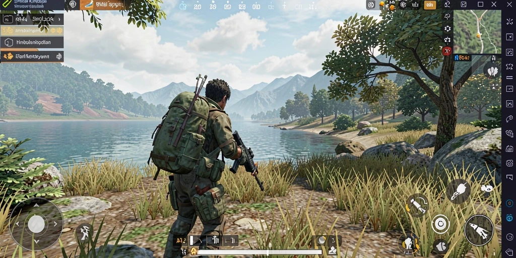 Tampilan gameplay <strong>RR44</strong> yang menampilkan aktivitas sehari-hari karakter dalam simulasi.