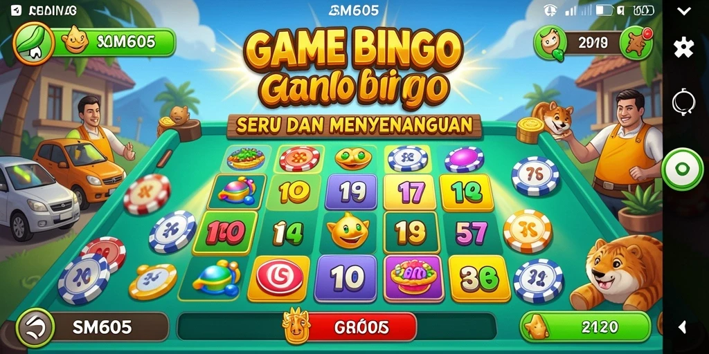 Tampilan gameplay SM605 yang penuh warna dan seru.