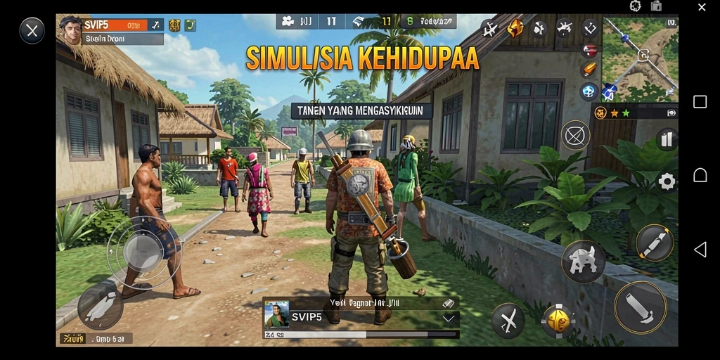 Tampilan gameplay menarik dari SVIP5 menunjukkan aktivitas karakter dalam simulasi.