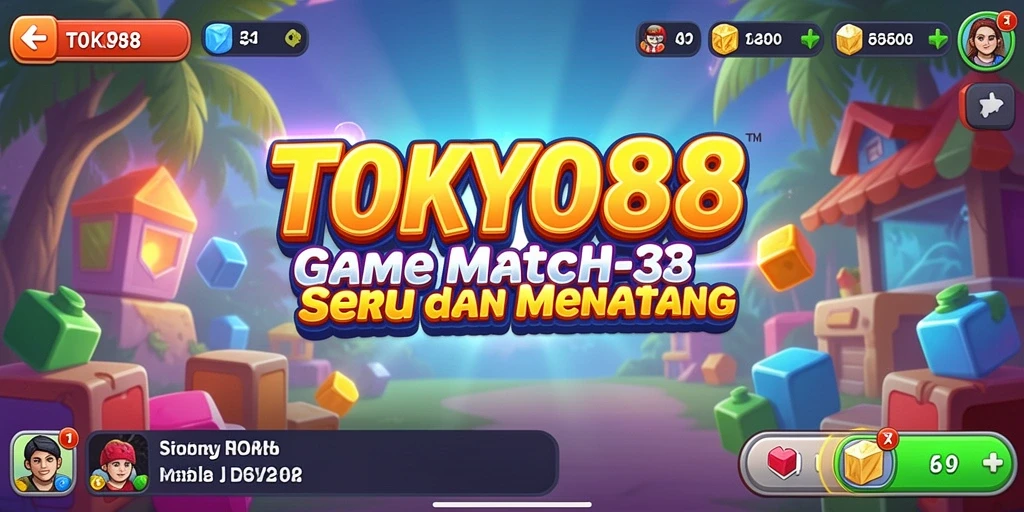 Screenshot gameplay TOKYO88 menampilkan aksi seru dan warna-warni dari Match-3.