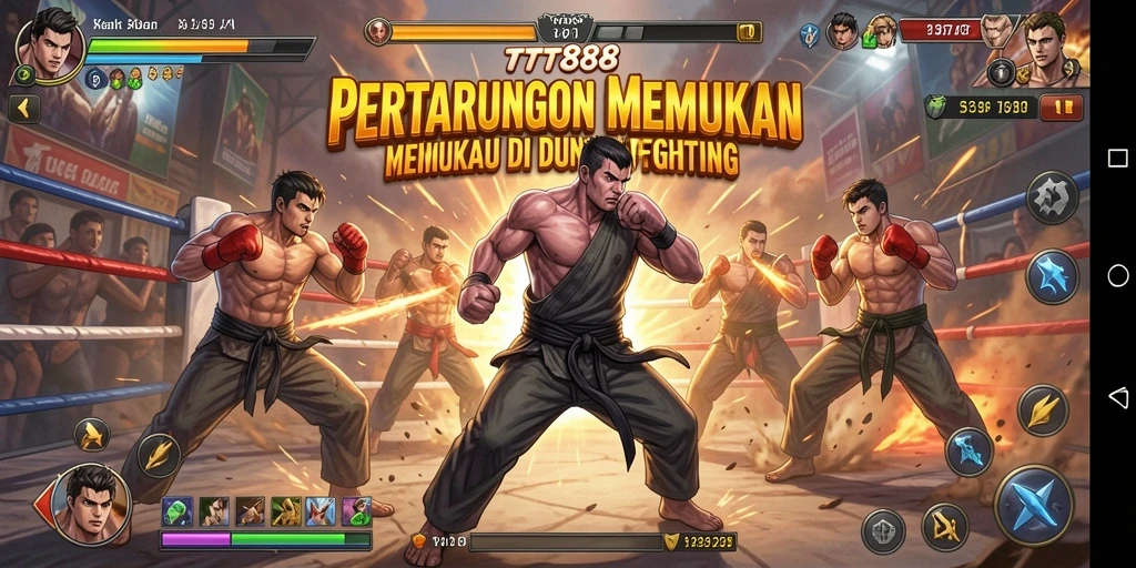 Screenshot TTT888 menampilkan aksi intens dalam pertarungan Fighting.