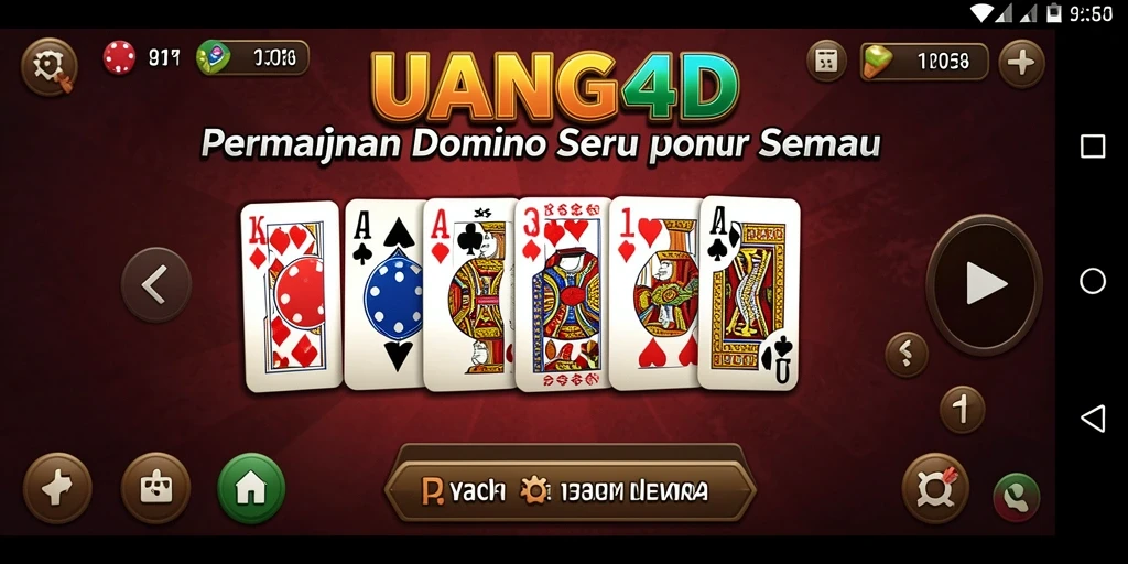 Tampilan screenshot UANG4D yang menunjukkan gameplay seru Domino.