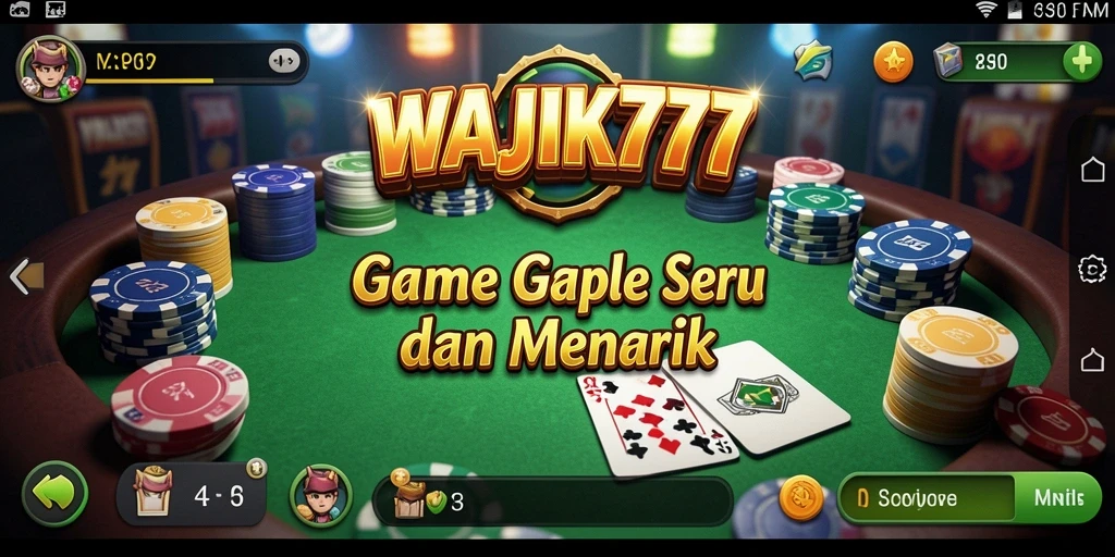 Screenshot gameplay WAJIK777 dengan tampilan Gaple yang menarik.